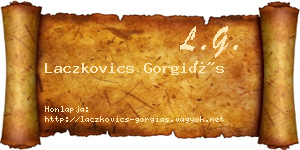 Laczkovics Gorgiás névjegykártya